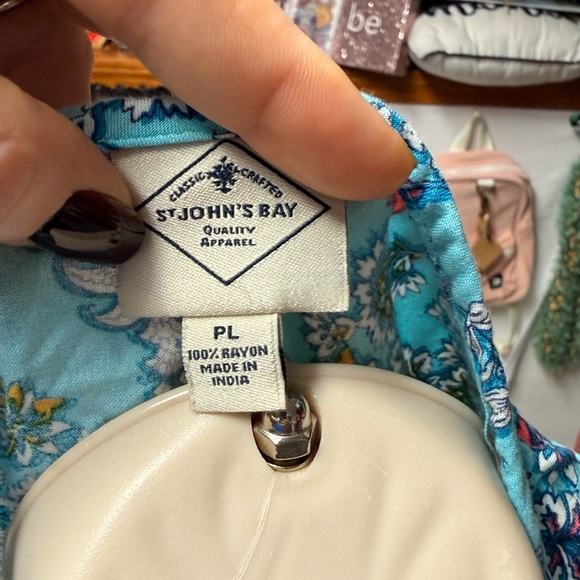 St. John's Bay Floral Cold Shoulder Blouse - Turquoise - Picture 3 of 3